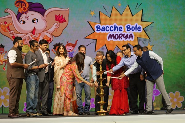 Salman Khan-Amruta Fadnavis Lead The Charge For Earth Conservation At Amruta Fadnavis\\\’ Eco Friendly Ganesha Movement Bacche Bole Morya At Dome SVP Stadium.